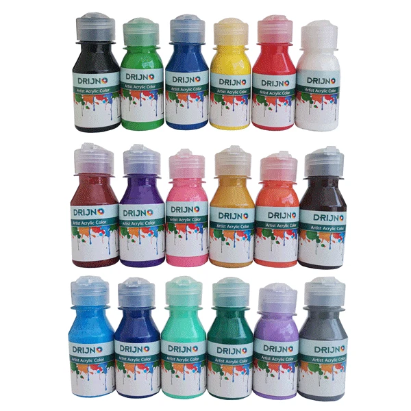 رنگ اکریلیک دریژنو بسته 18 عددی مدل ART (حجم 60 میلی لیتر)