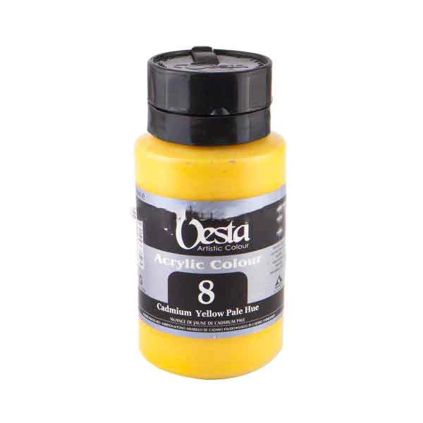 رنگ اکریلیک وستا cadmium yellow pale hue کد 8 (250 میل)