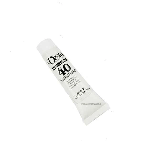 رنگ اکریلیک وستا مدل Titanium white 40 حجم ۳۷ میلی لیتر