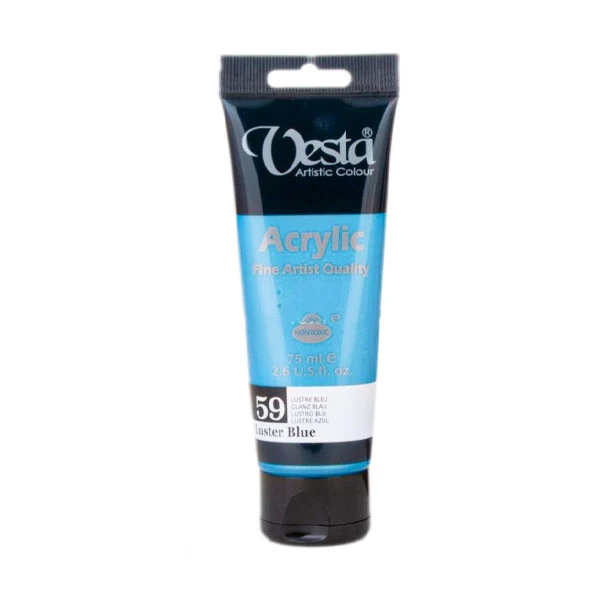 رنگ اکریلیک وستا کد luster blue 59 حجم 75 میل