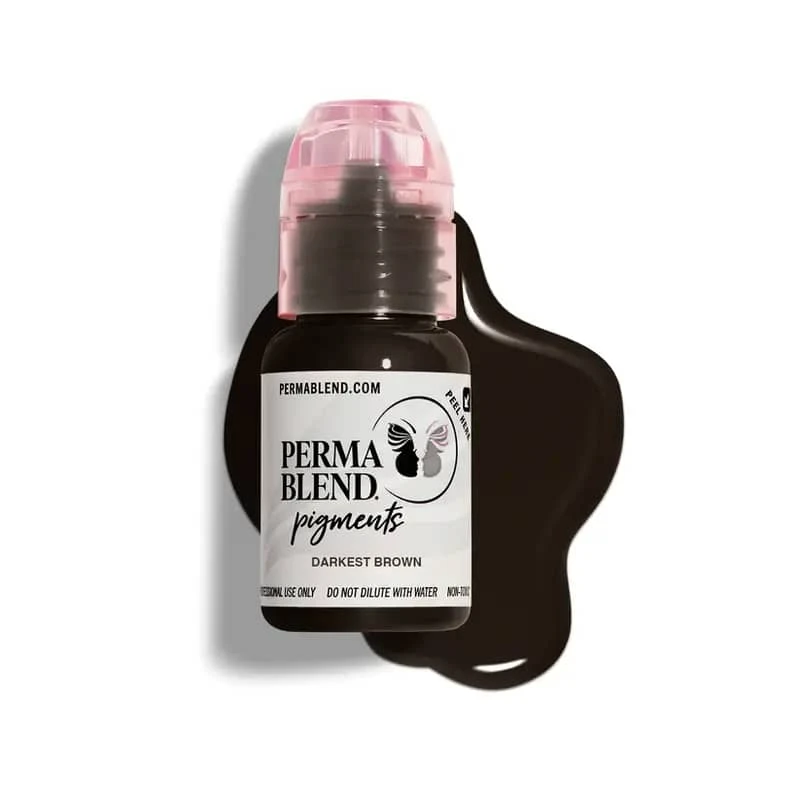 رنگ تاتو پرما بلند دارکست براون (darkest brown) حجم 15 میل (کپی)