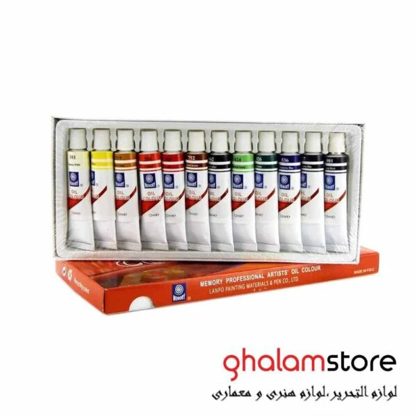 رنگ روغن مموری حجم 12 میلی لیتر بسته 12 عددی
