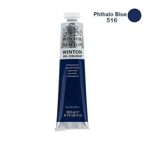 رنگ روغن وینزور مدل winton کد رنگ ۵۱۶ phthalo blue حجم ۳۷ میل