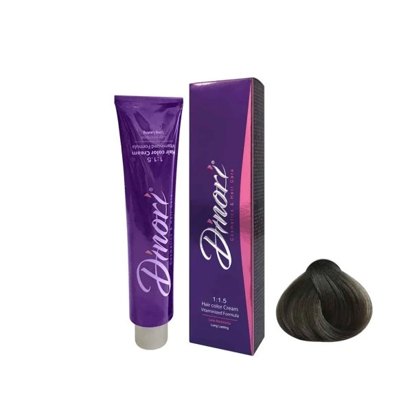 رنگ مو بدون آمونیاک دینوری سری smoky شماره 6.2 حجم 100 میلی لیتر رنگ بلوند دودی تیره