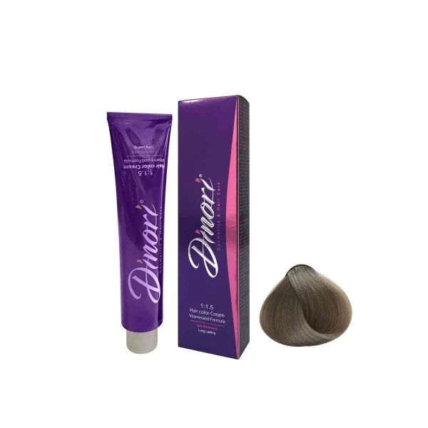 رنگ مو بدون آمونیاک دینوری سری smoky شماره 8.2 حجم 100 میلی لیتر رنگ بلوند دودی روشن