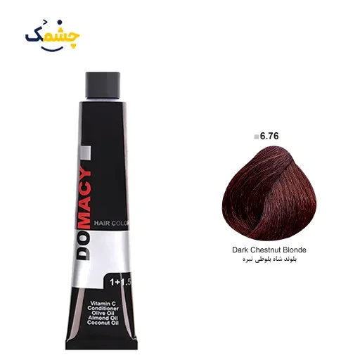 رنگ مو دوماسی (Domacy) شماره 6.76 حجم 120 میلی‌ لیتر رنگ بلوند شاه بلوطی تیره