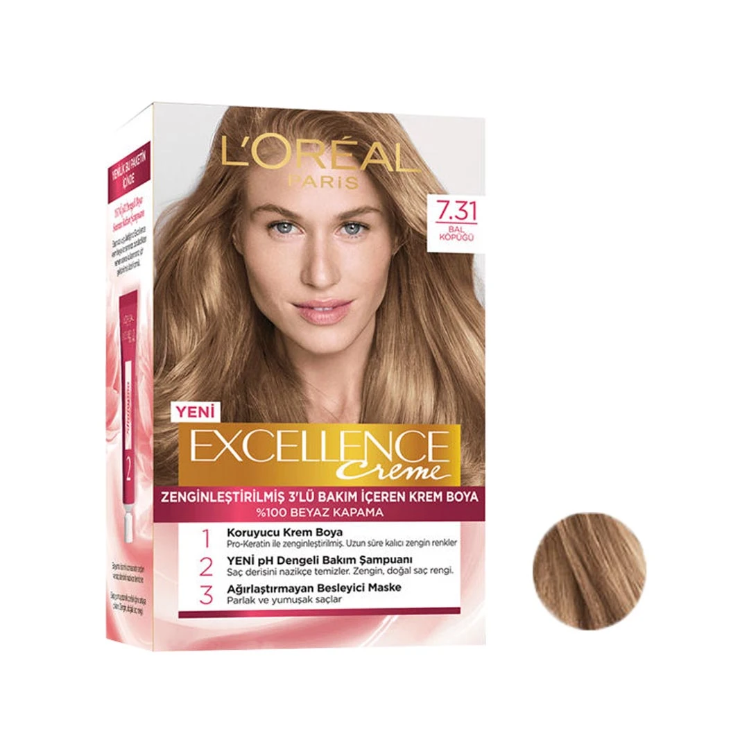 رنگ مو شماره 7.31 لورال مدل Loreal Paris Excellence