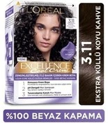 رنگ موی لورال 3.11 قهوه ای تیره دودی سری Excellence cool creme