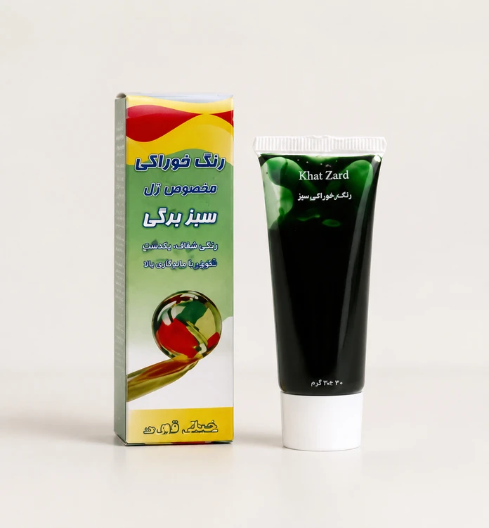 رنگ ژله ای خوراکی سبز روشن برند خط زرد