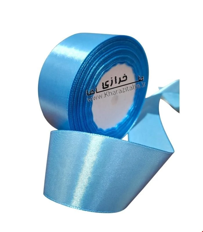 روبان ساتن4سانت آبی روشن30متری