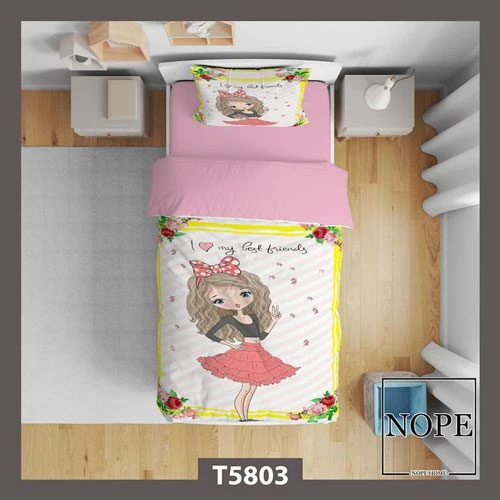 روتختی کودک طرح دختر مو فرفری مدل T5803