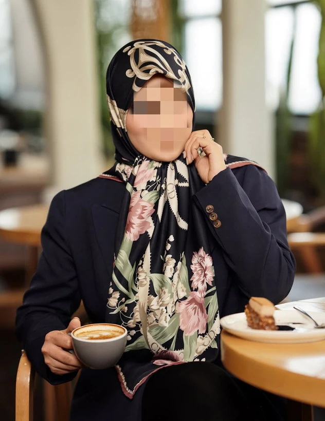 روسری ابریشم توییل زنانه دور دست دوز قواره ۱۴۰