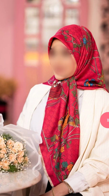 روسری ابریشم توییل زنانه دور دست دوز کد501