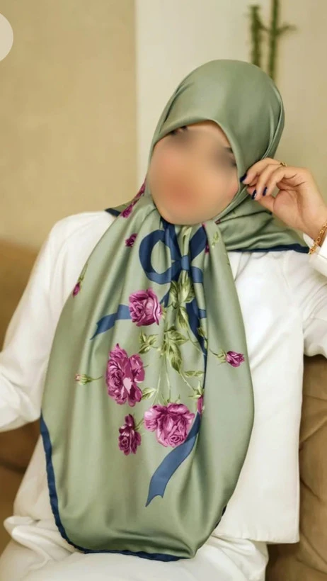 روسری ابریشم توییل زنانه قواره ۱۴۰ دور دست دوز کد 1300