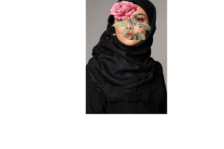 روسری حجاب کشدار+ گیره نگین دار