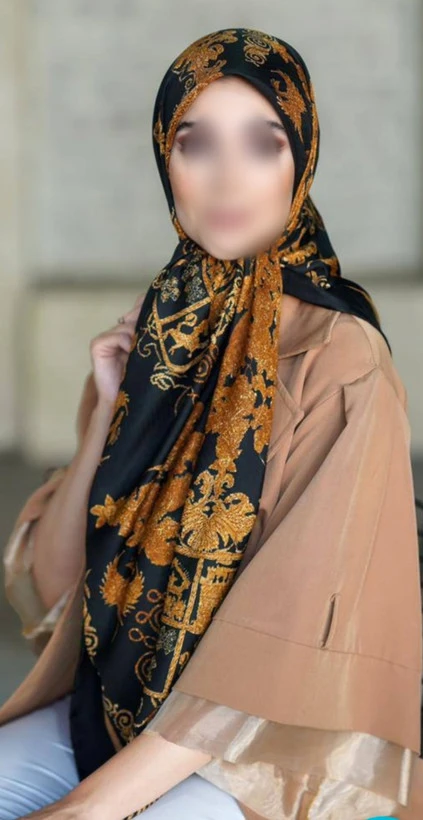 روسری زنانه مجلسی ابریشم نوبل قواره 140