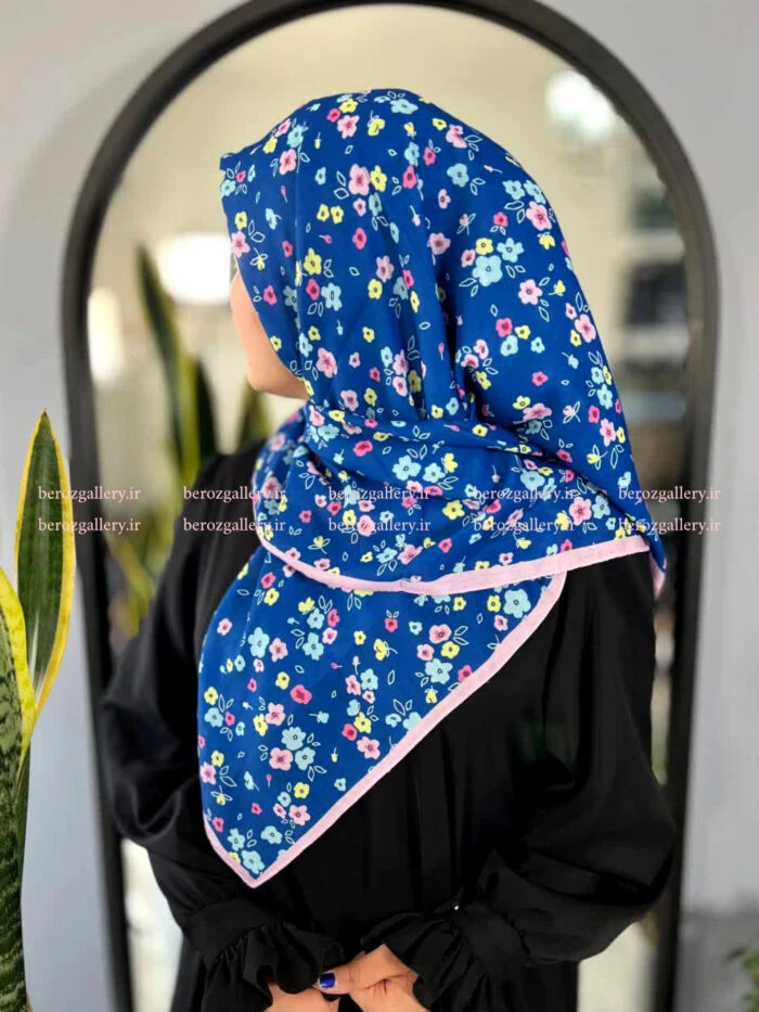 روسری نخی دخترانه گلدار قواره ۱۰۰