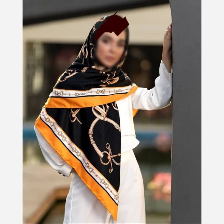 روسری نخی لبه دست دوز قواره 140