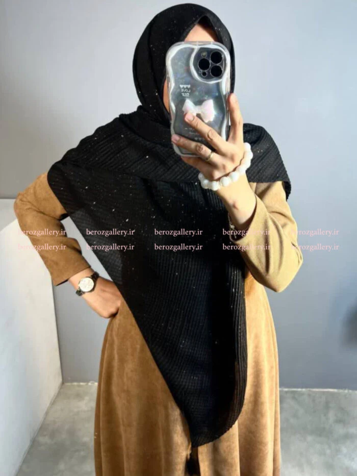 روسری نخی پلیسه اکلیلی قواره ۱۴۰