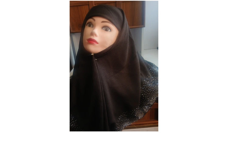 روسری نگینی حجاب کشدار+ گیره نگین دار