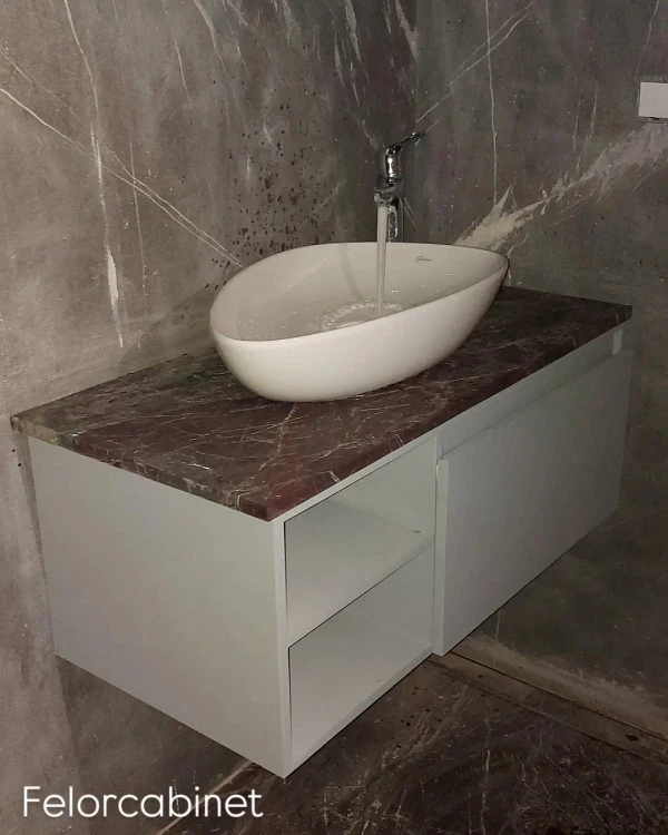 روشویی دیواری PVC با کاسه سرامیک پرسلان مدل 1028