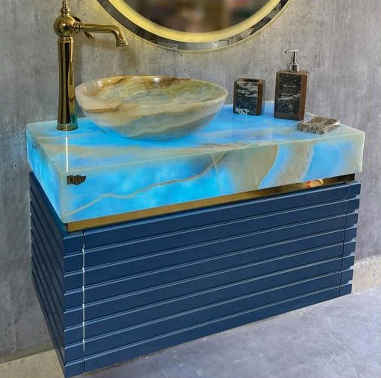 روشویی سنگ مرمر 80*40 مدل بلو
