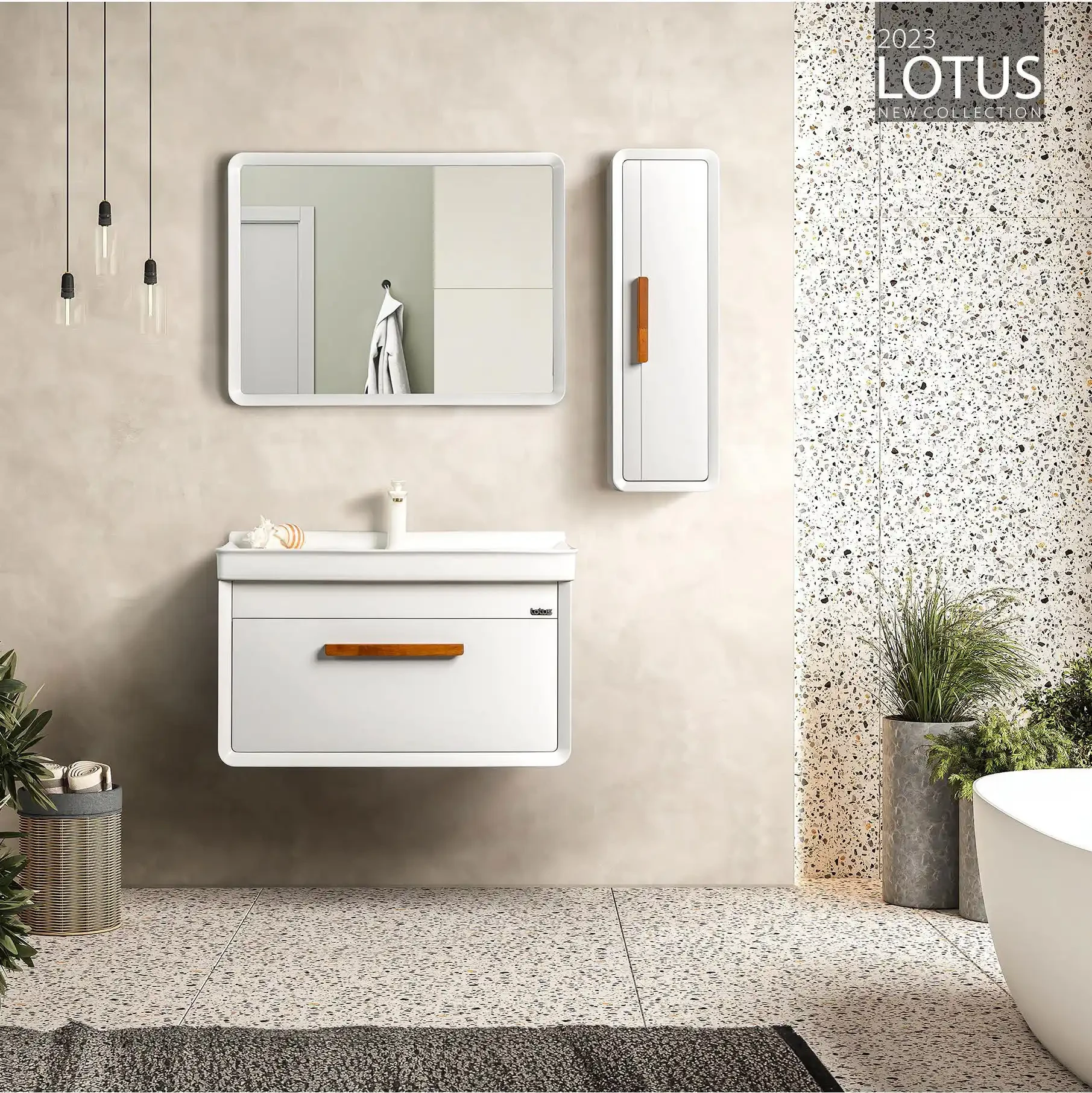 روشویی کابینتی لوتوس طرح مدرن مدل میلا MILA 800 ابعاد 52*77