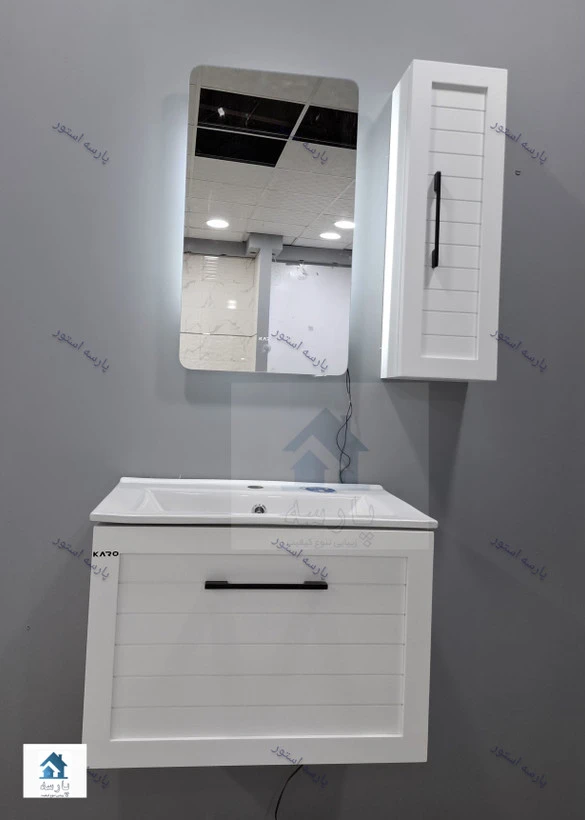 روشویی کابینتی کد202 فول ست اینه تاچ بک لایت