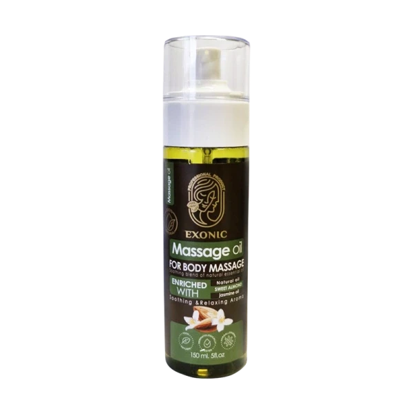 روغن ماساژ بدن اکسونیک بادام شیرین و یاس – تغذیه، نرمی و آرامش عمیق