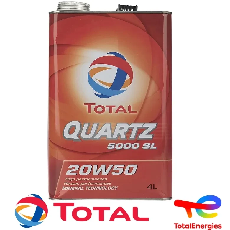 روغن موتور توتال ۴ لیتری Quartz 5000 20W-50