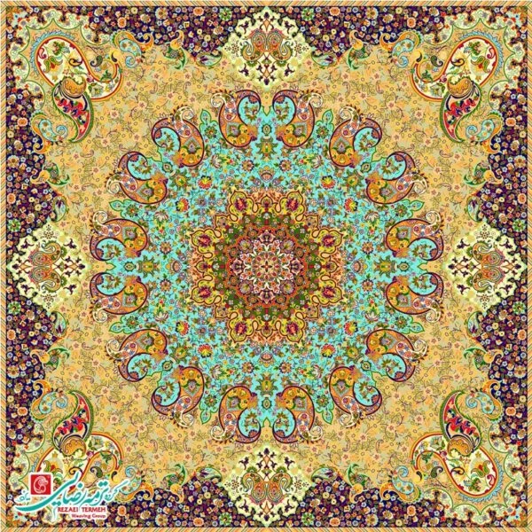 رومیزی ترمه مربع طرح آسمان