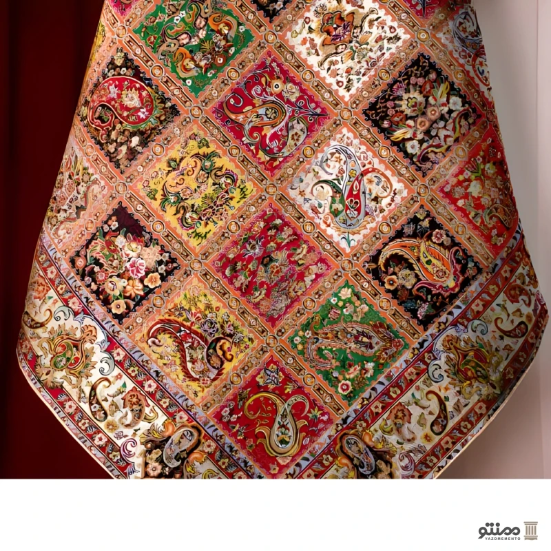 رومیزی ترمه مربع طرح پارسیان
