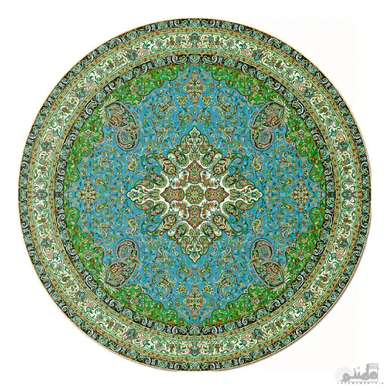 رومیزی گرد ترمه طرح مهستان کد 814