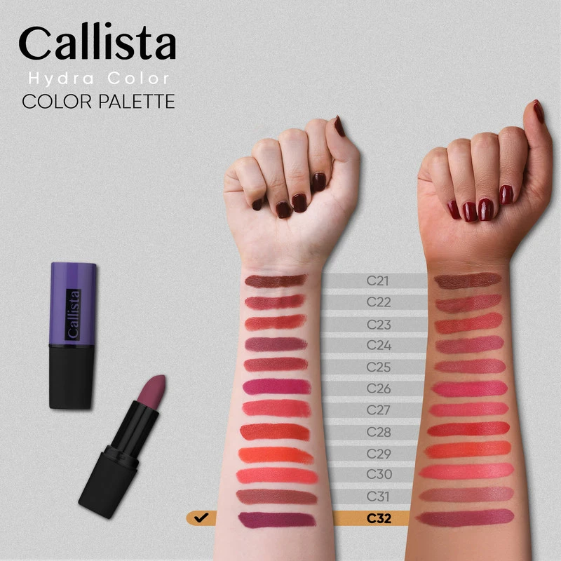 رژ لب جامد کالیستا سری هیدراکالرHydra ColorC23 C24 C25 C27 C29 C31 c32