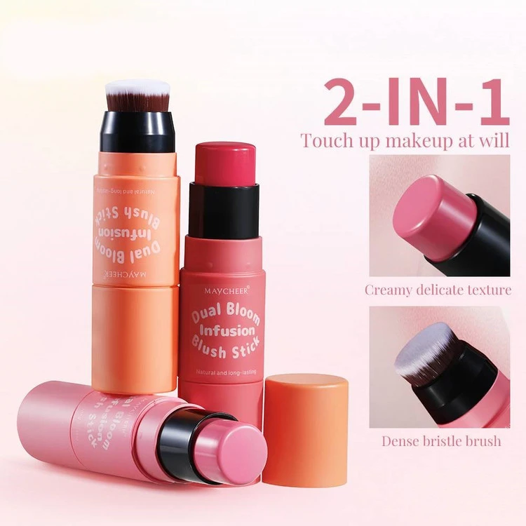 رژگونه و سایه چشم استیکی برسدار ریموکو مدل FAMTASTIC BLUSHER