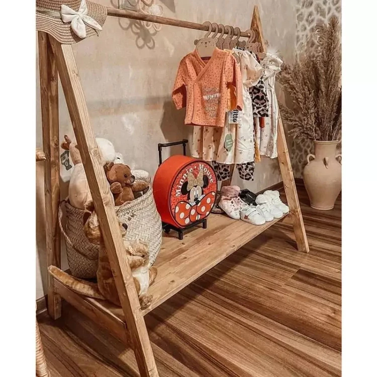 رگال لباس تمام چوب مناسب اتاق کودک