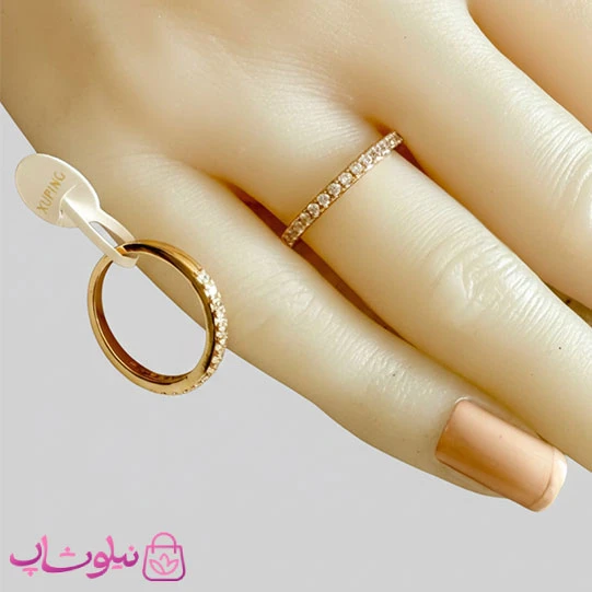 رینگ زنانه ژوپینگ مدل ظریف نگیندار کد 1991