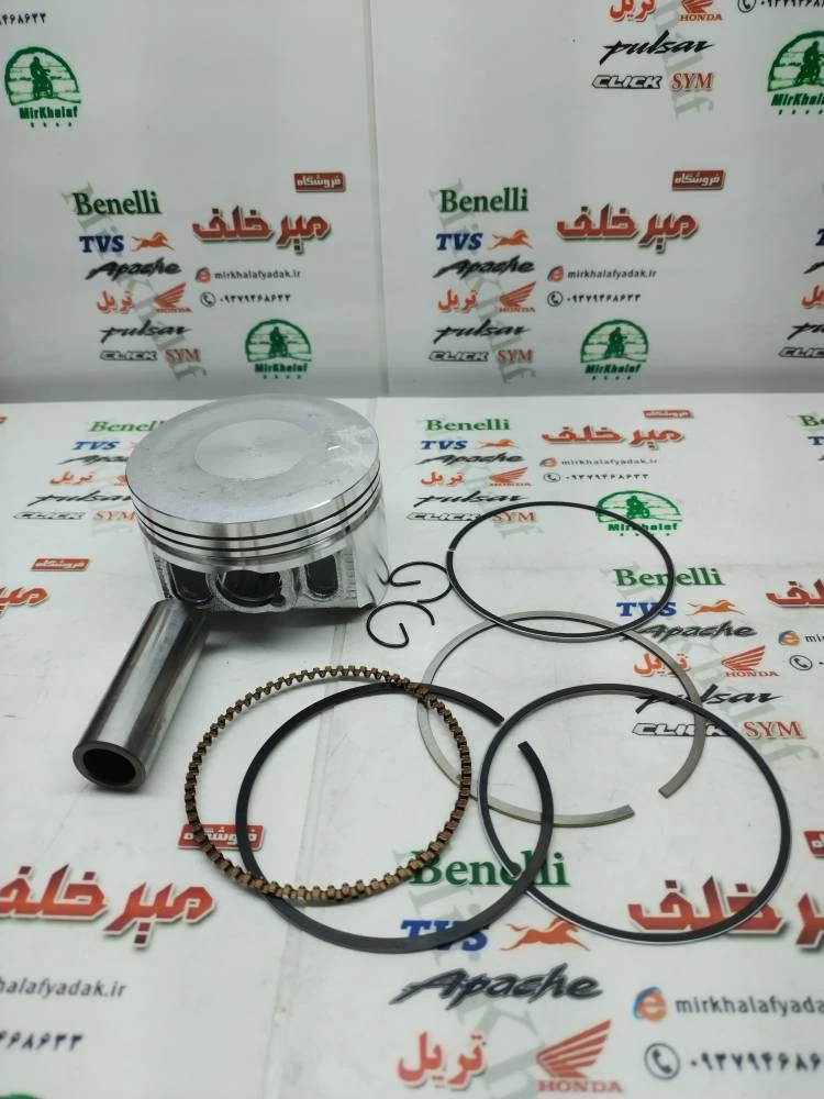 رینگ و پیستون (پستان) موتور پالس 200 و 220 و اونجر 200 و 220 شرکتی (شماره 0/75)