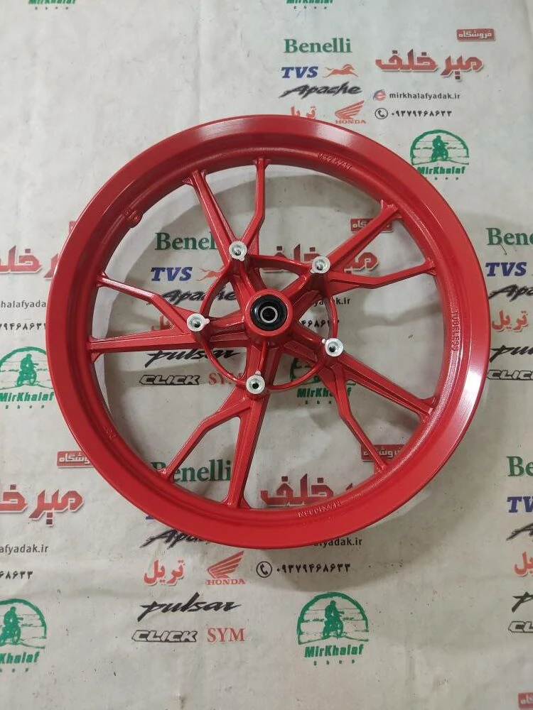 رینگ چرخ جلو موتور sym گالکسی na و nh (قرمز) اصلی