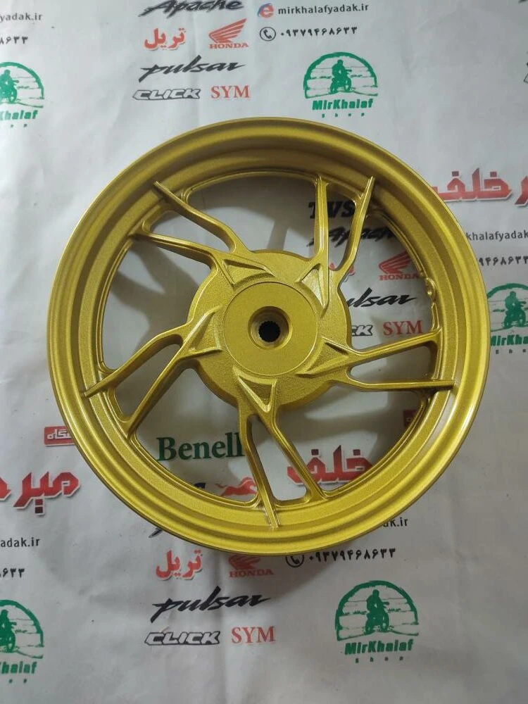 رینگ چرخ عقب موتور طرح کلیک طلایی