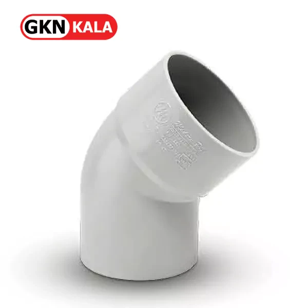 زانو ۴۵ درجه یک سر کوپل U-PVC برند MPJ