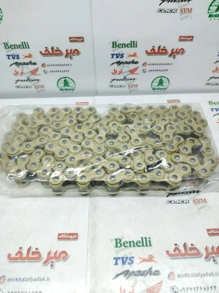 زنجیر 120 دانه 530 طلایی فولادی