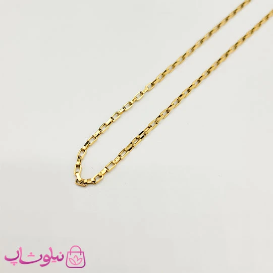 زنجیر زنانه باکس (آجری) استیل طلایی 45 سانت 2 میل کد 599