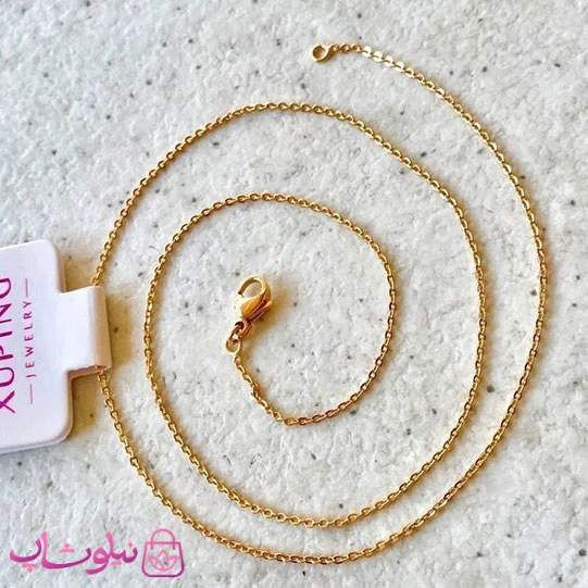 زنجیر زنانه ژوپینگ طلایی مدل دیپلمات 45 سانت کد 2391