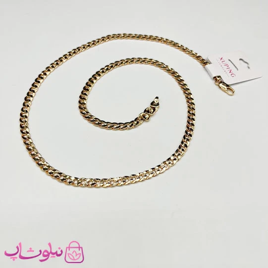زنجیر زنانه ژوپینگ ظریف طلایی مدل Cartier طول 55 سانت 3 میل