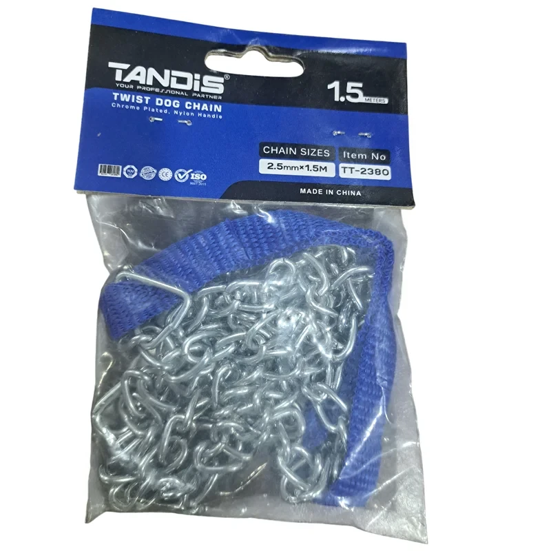زنجیر سگ استیل دسته‌دار TANDIS مدل TT‑2380 | زنجیر مقاوم ۱.۵ متری ساخت چین