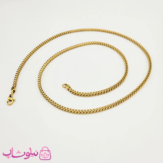 زنجیر مردانه میرو (فرانکو) طلایی استیل 60 سانت 2 میل کد 350