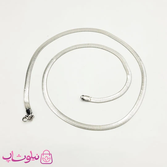 زنجیر مردانه هرینگبون مدل نقره ای استیل 60 سانت 4 میل کد 220