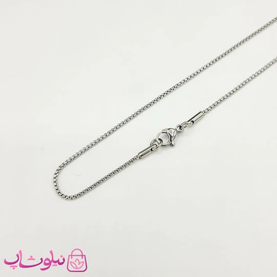 زنجیر گردنبند زنانه استیل نقره ای کد 741
