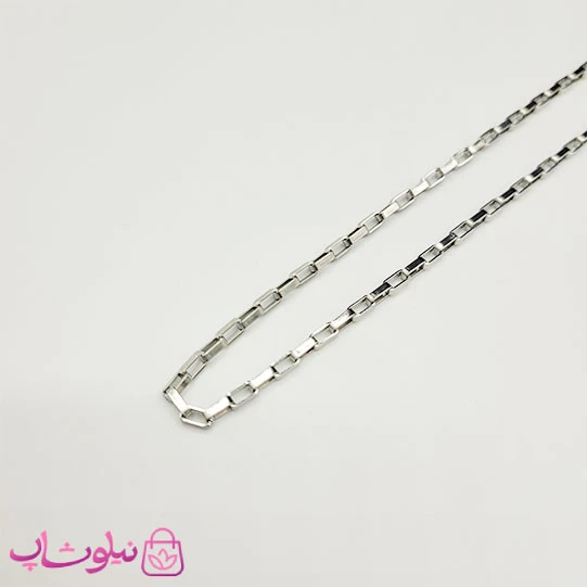 زنجیر گردنبند مدل باکس (آجری) استیل نقره ای 60 سانت 2 میل کد 698